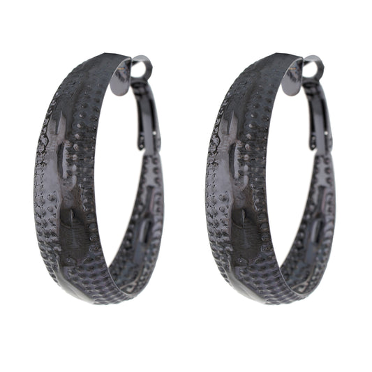 Grey colour Round Design Hoop Earrings for Girls and Women