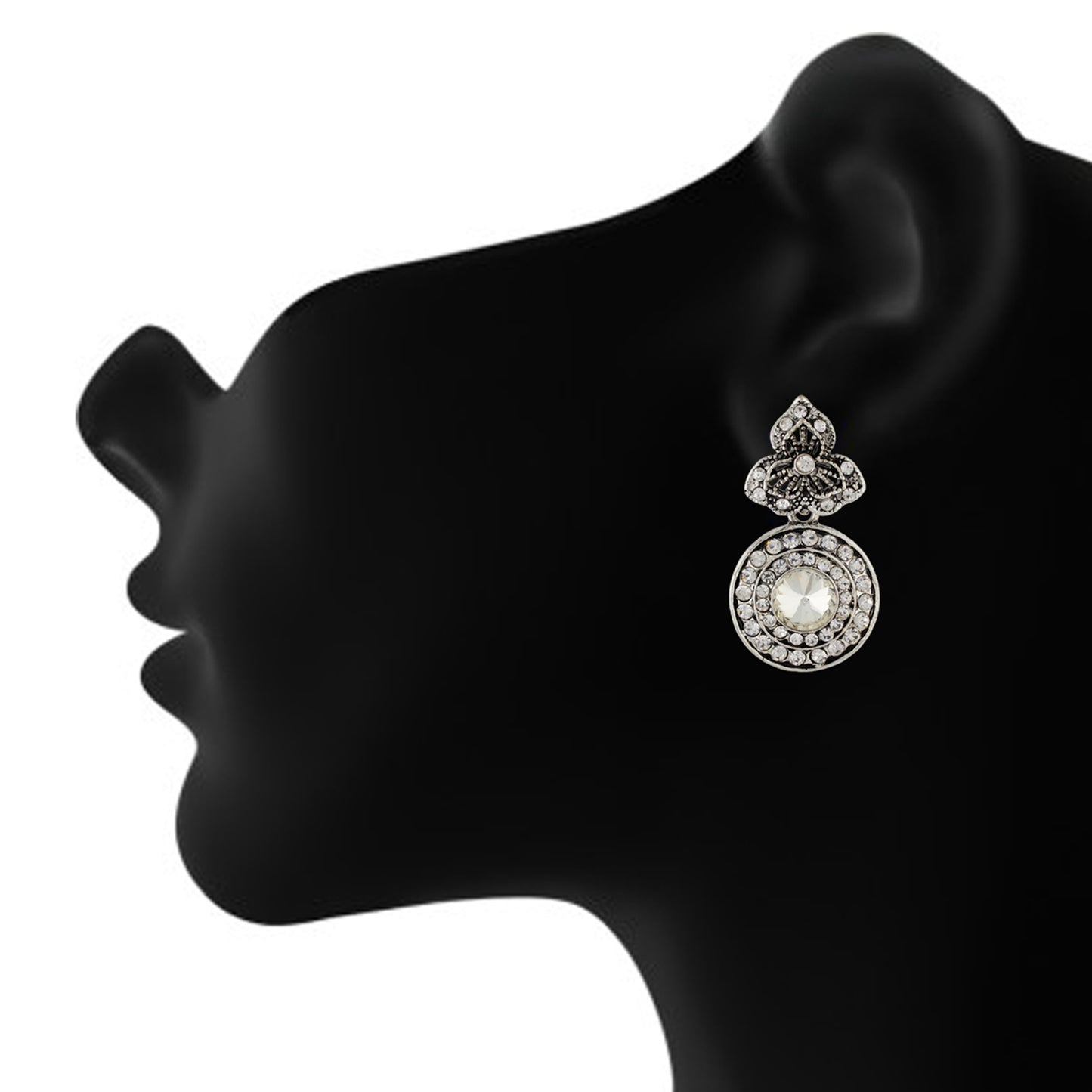 Stylish Silver Colour Round Shape Earring for Girls and Women