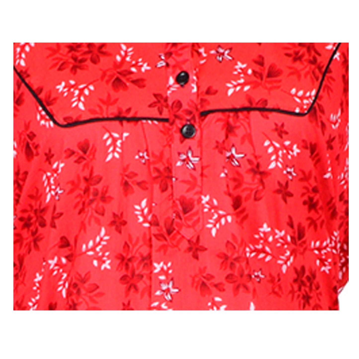 Printed Cotton Nighty For Women - Red