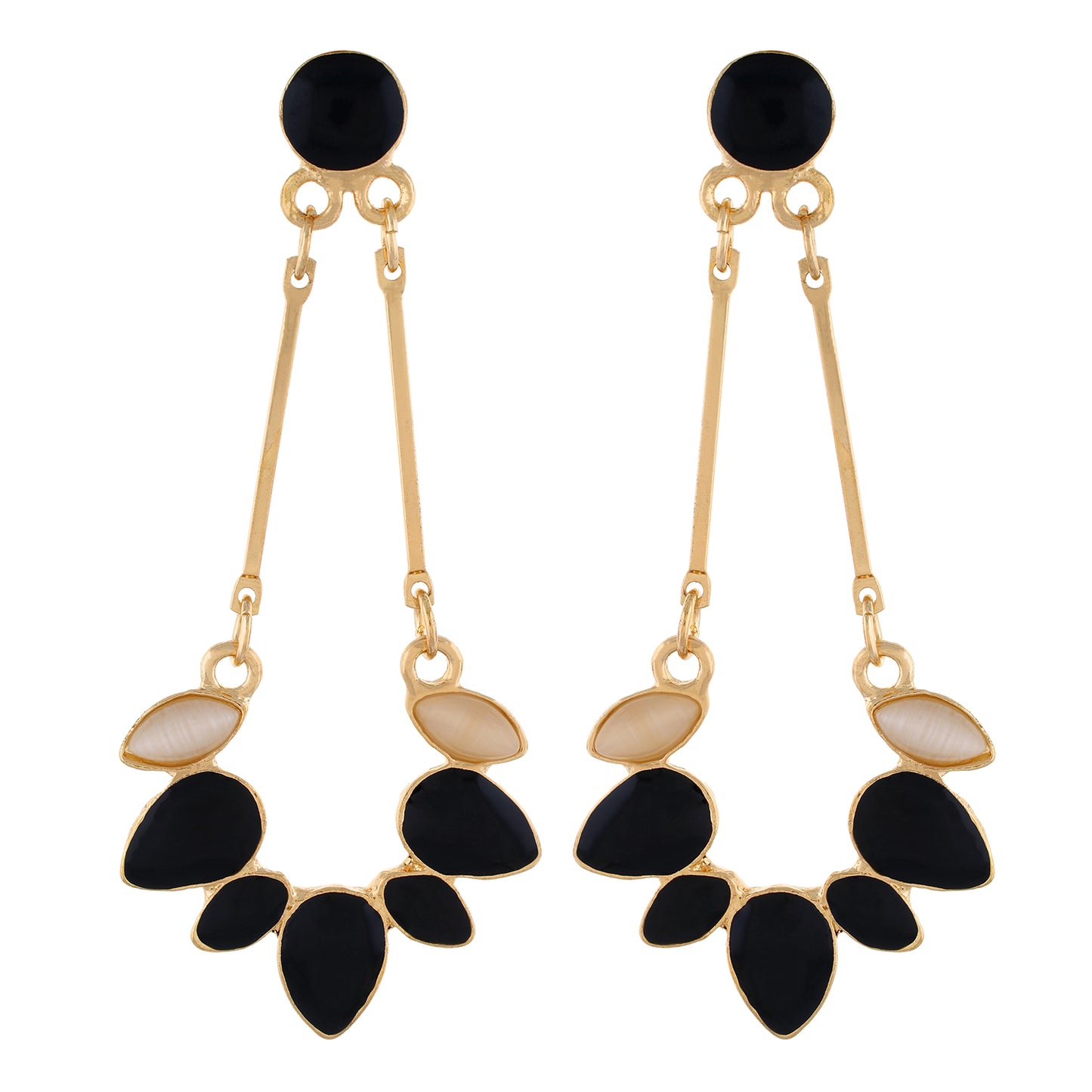 Black colour Drop Design Hanging Earrings for Girls and Women