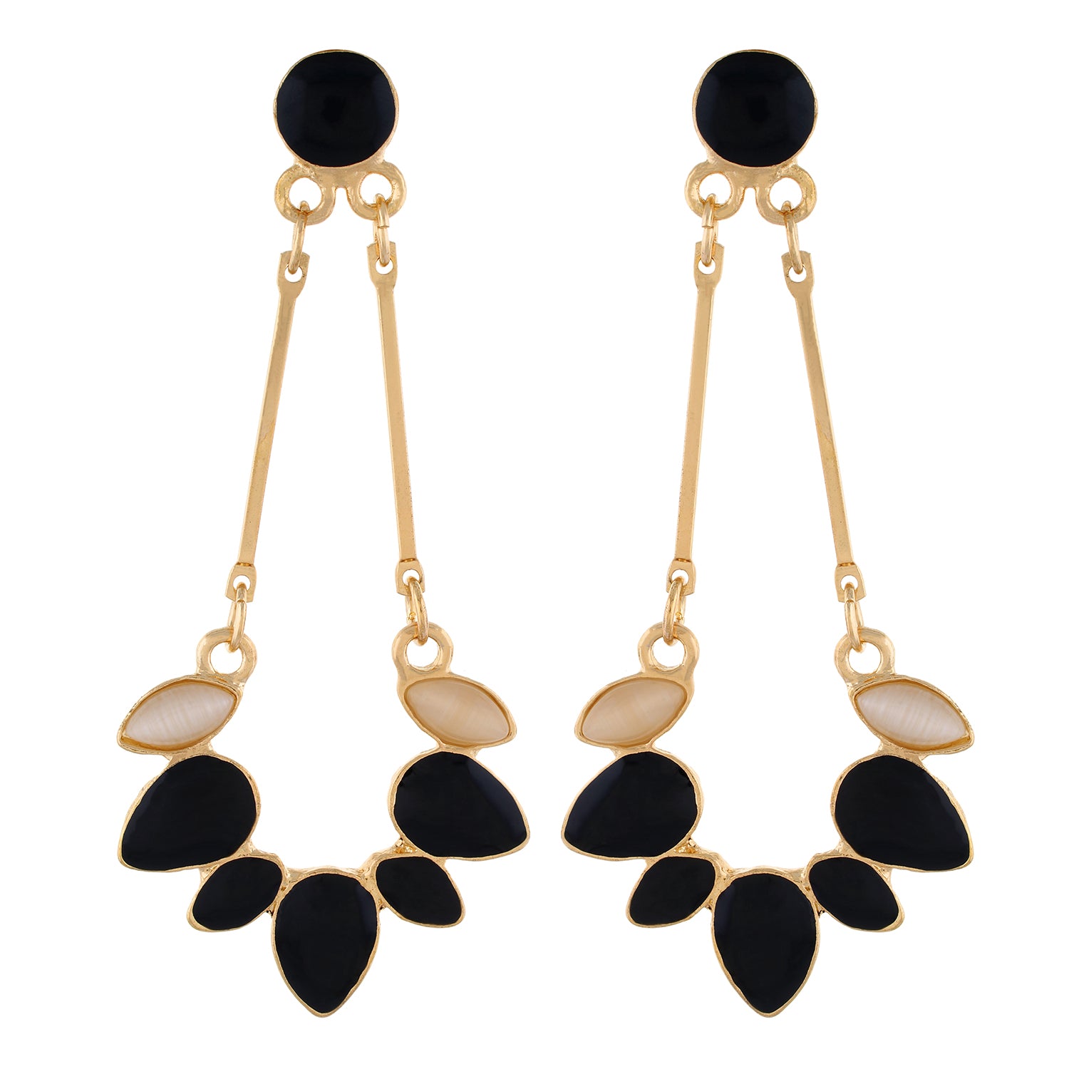 Black colour Drop Design Hanging Earrings for Girls and Women