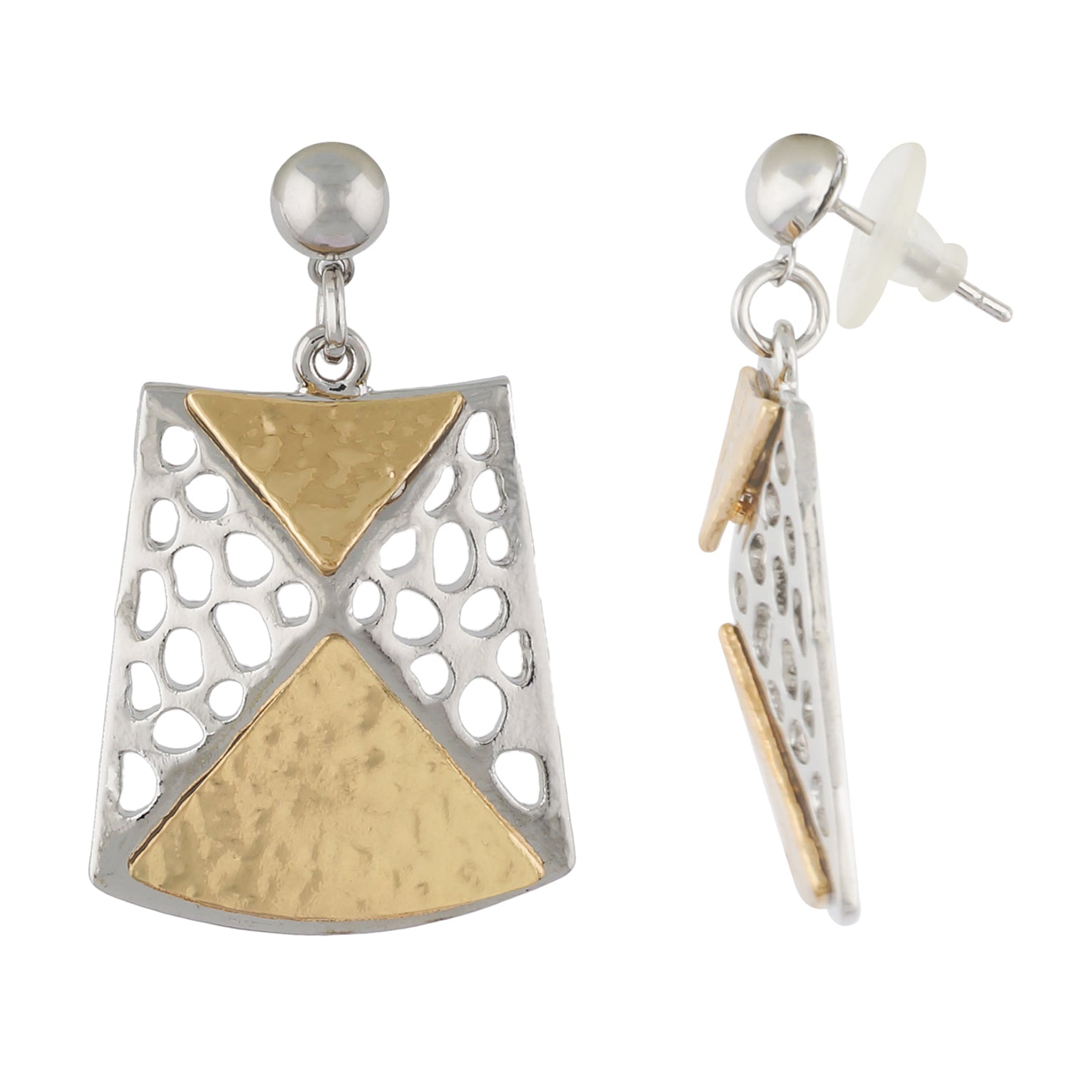 Gold Colour Geometrical Necklace and Earrings for Girls and Women