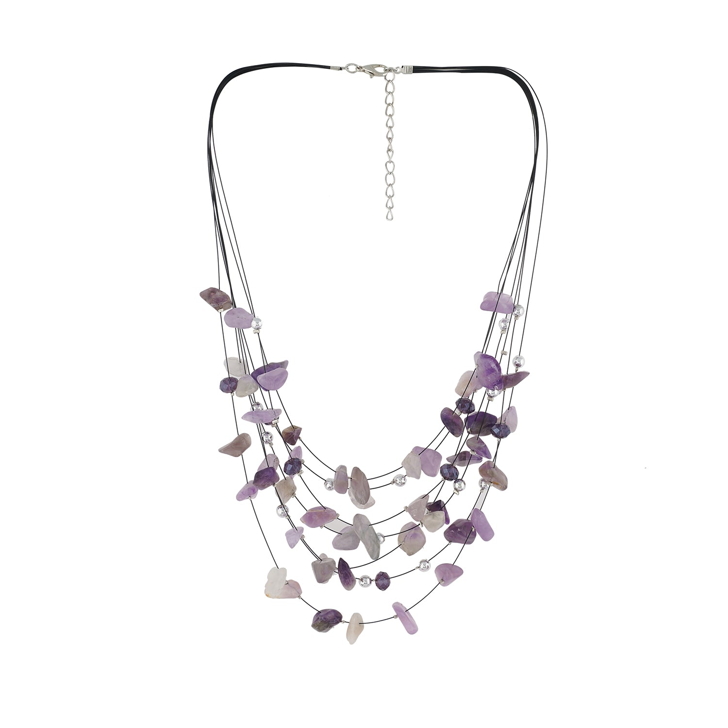 Grey Colour Stones Necklace and Earrings for Girls and Women