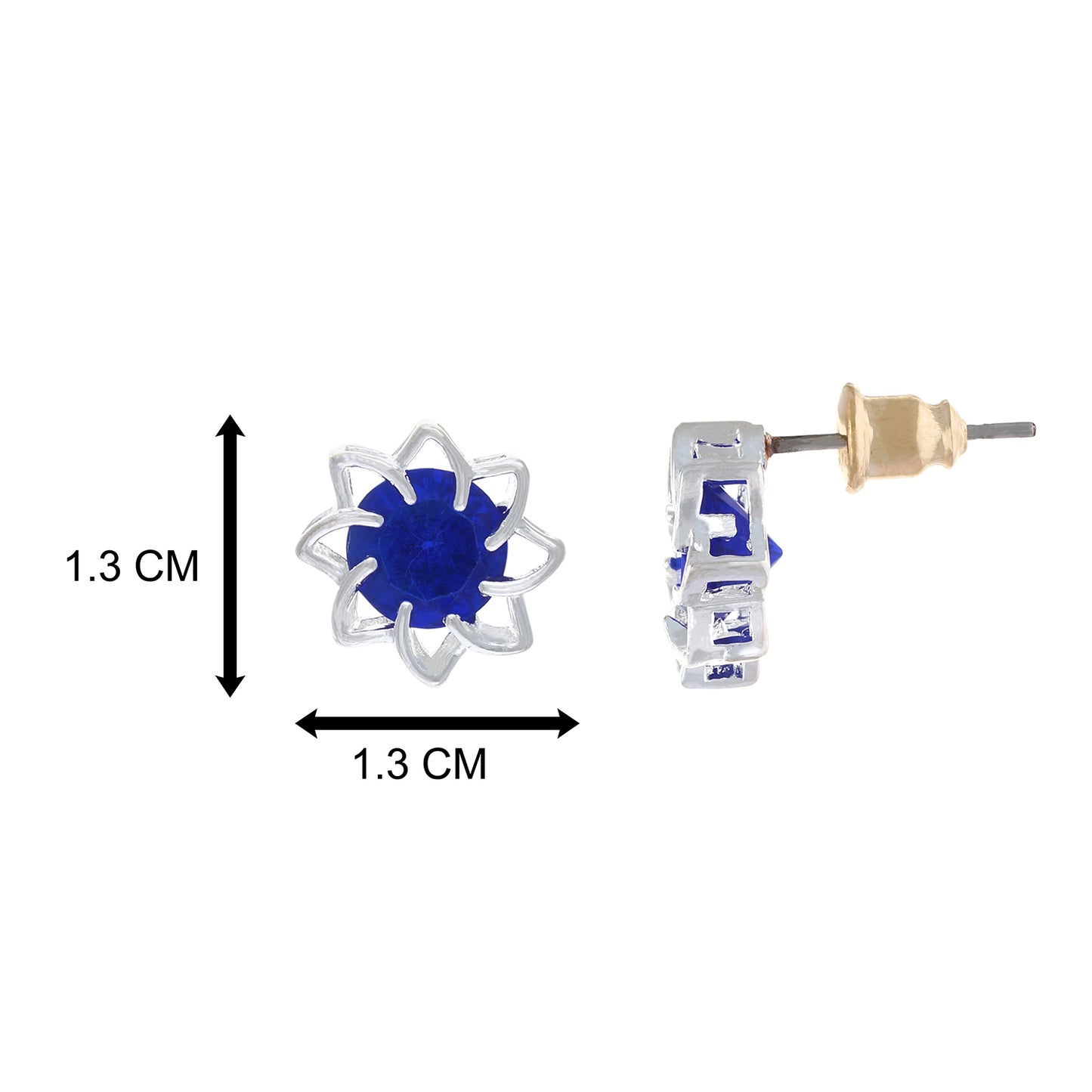 Blue colour Floral Design Stud Earrings for Girls and Women