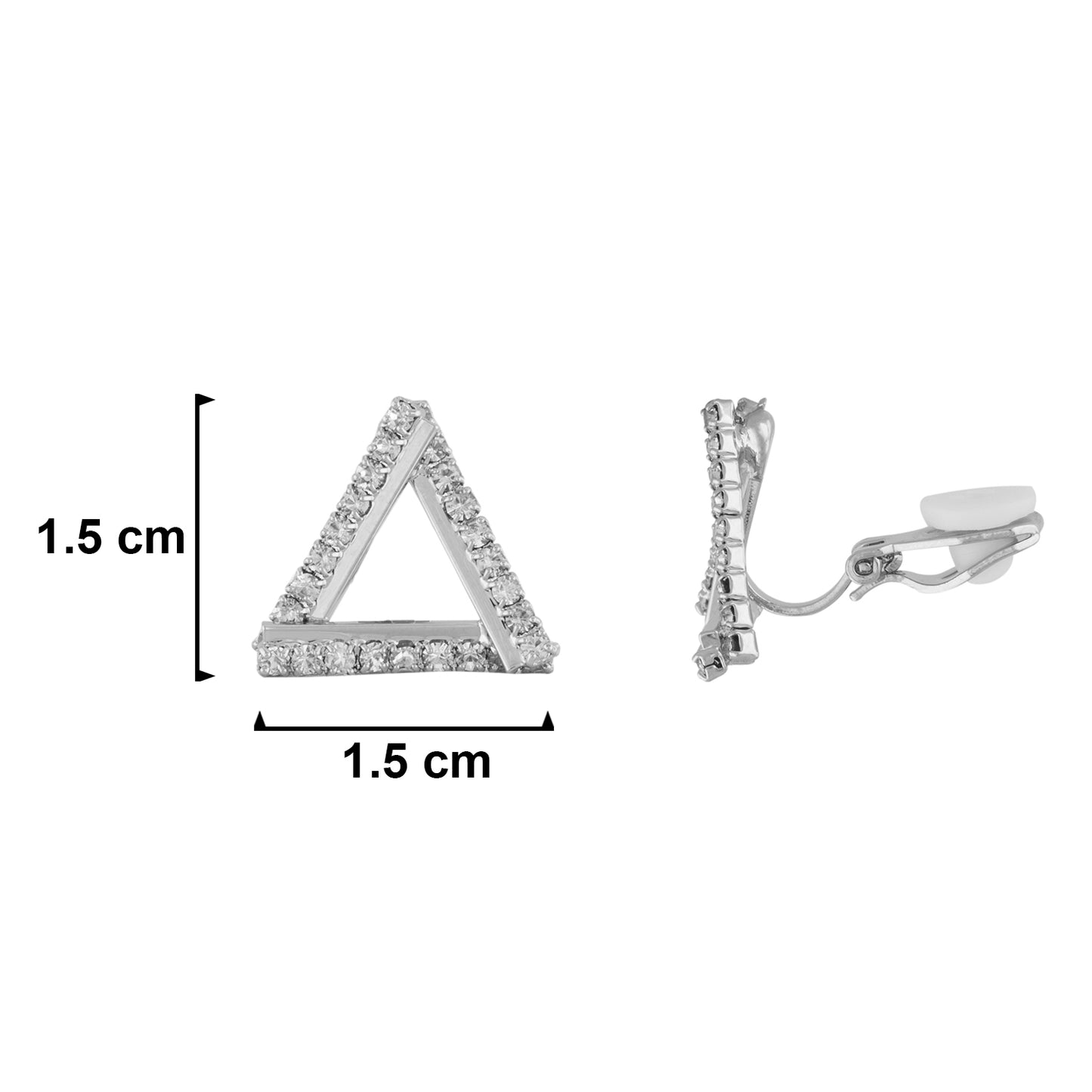 Sassy Silver Colour Triangular Shape Alloy Clip On Earrings for Girls
