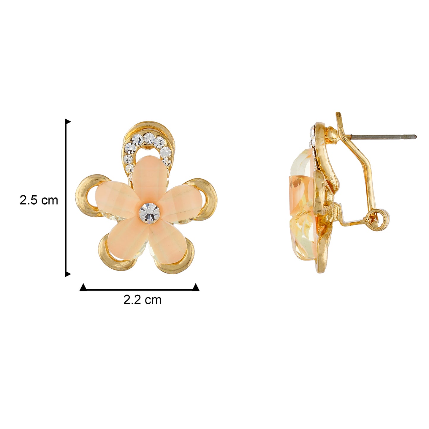 Fashionable Beige and Gold Colour Floral Design Earring for Girls and Women