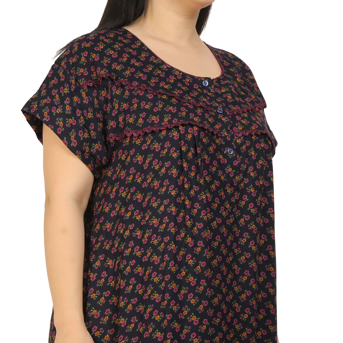 Printed Alpine Nighty For Women - Purple