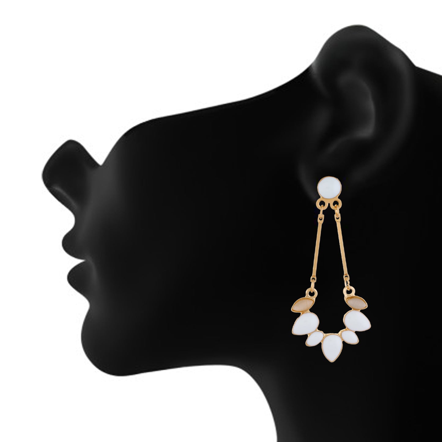 White colour Drop Design Hanging Earrings for Girls and Women