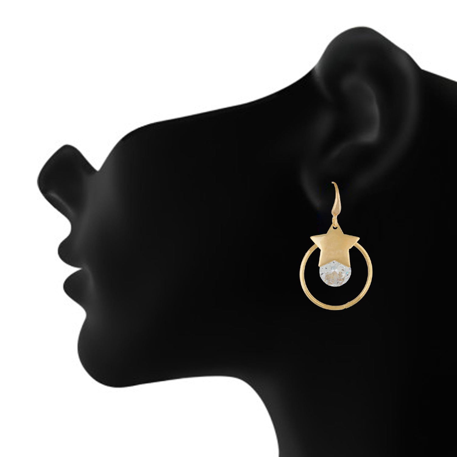 Trendy Gold Colour Star and Round Design Earring for Girls and Women