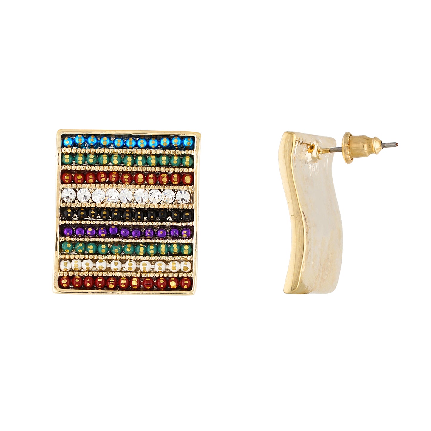 Wonderful Multi Colour Rectangular Shape Earring for Girls and Women