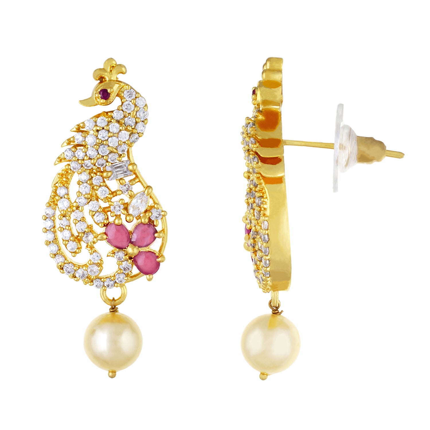 Stylish Gold Plated CZ Copper Pendant Set for Ladies and Girls