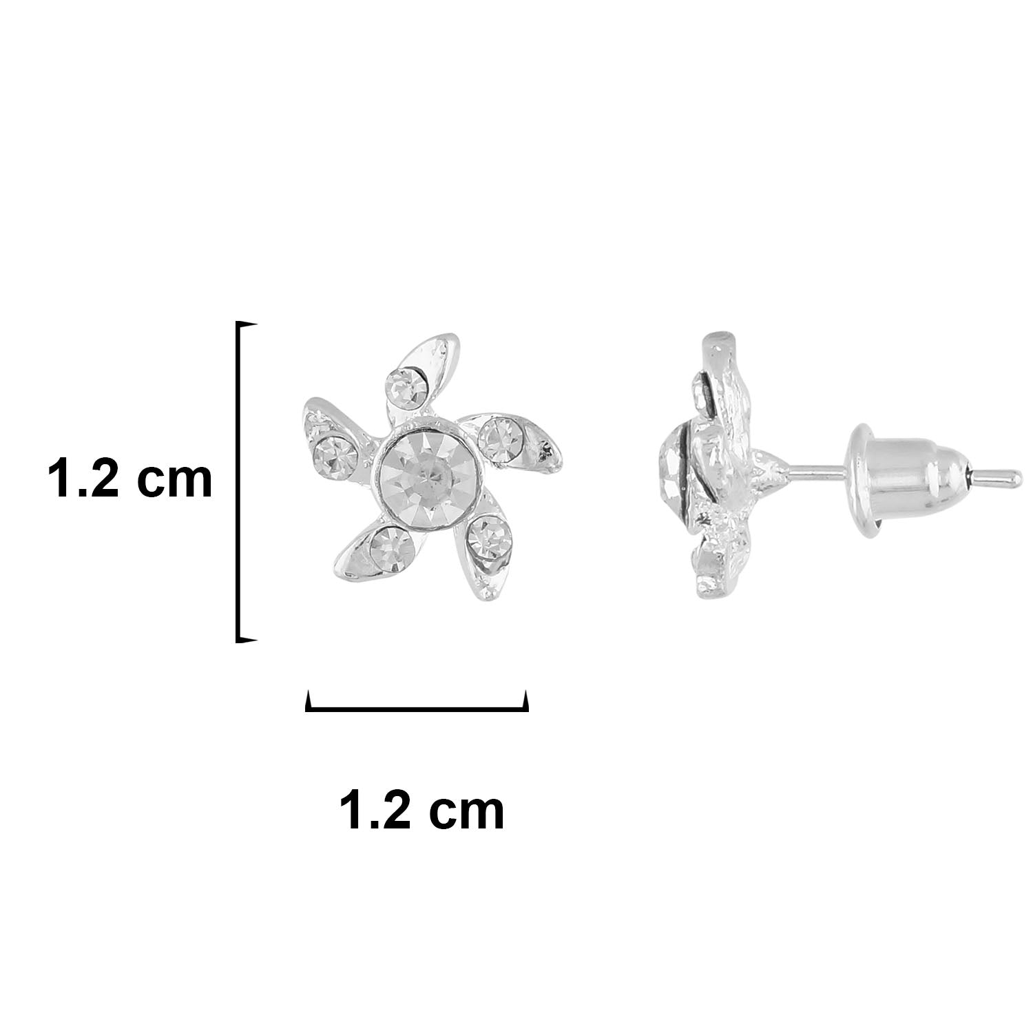 White Colour Floral Shape Ear  Studs for Girls and Womens