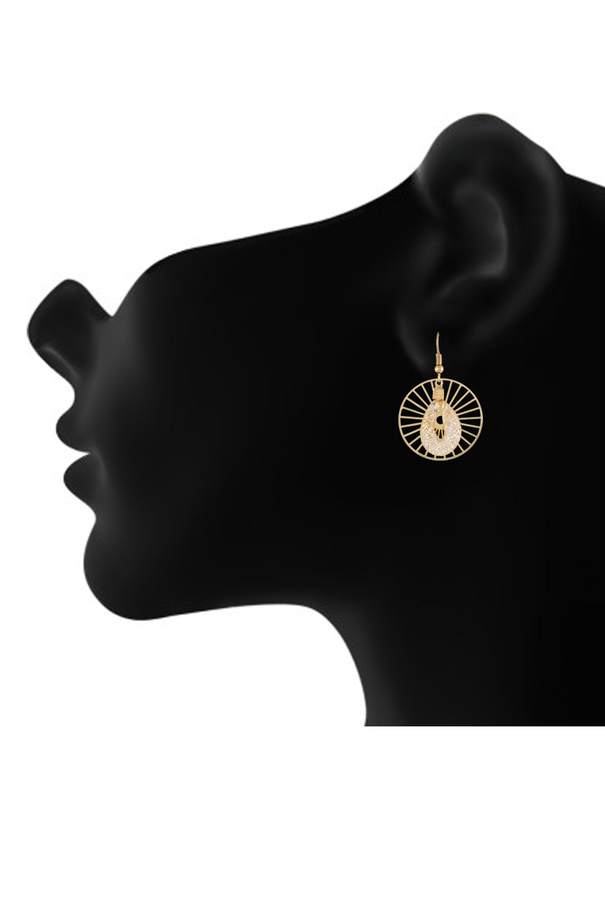 Gold colour Round Design Hanging Earrings for Girls and Women