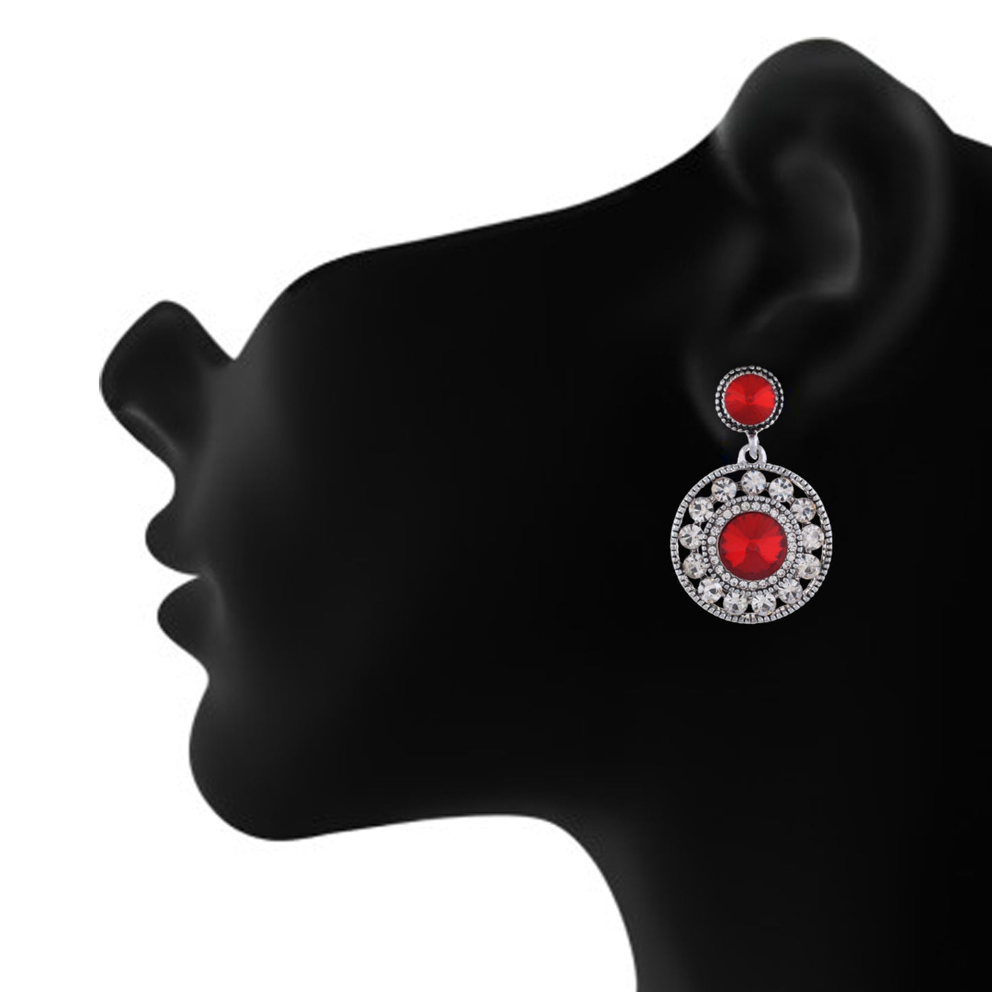 Red and Silver colour Round design Hanging for girls and women