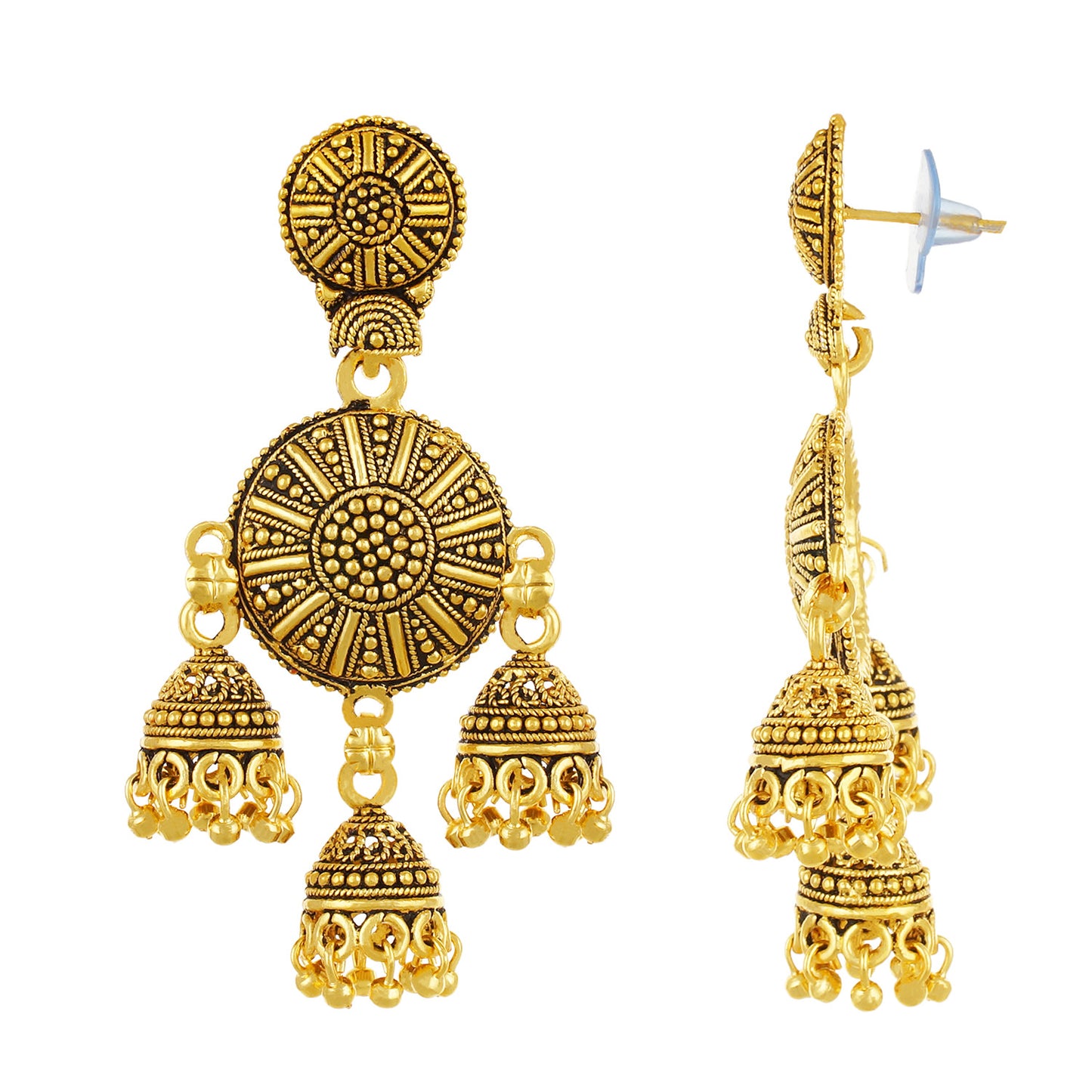 Gold plated Multi Jhumki Earrings Fashion Imitaion Jewelry for Girls and Women