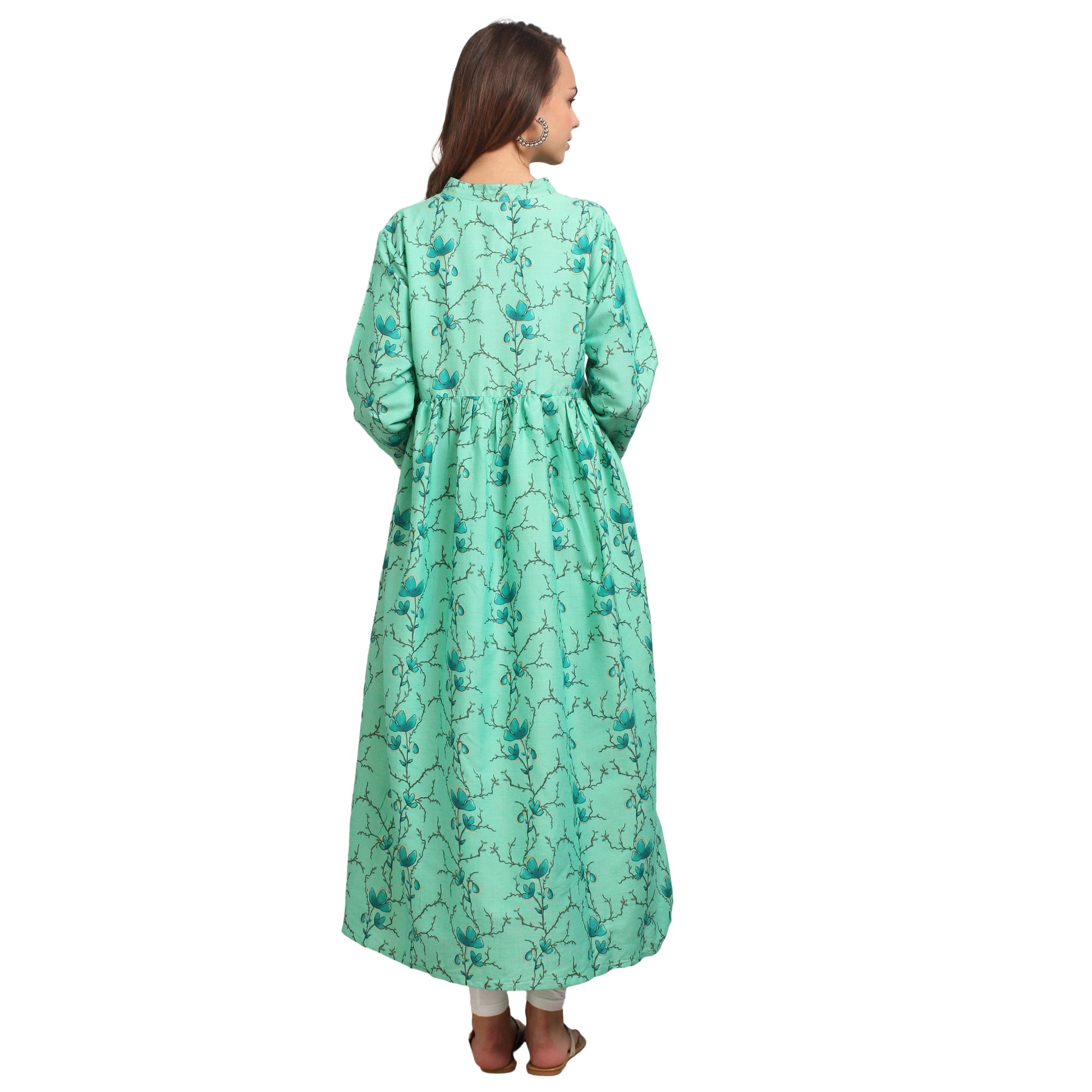 Printed Rayon Pregnancy Kurti For Women - Dark Green
