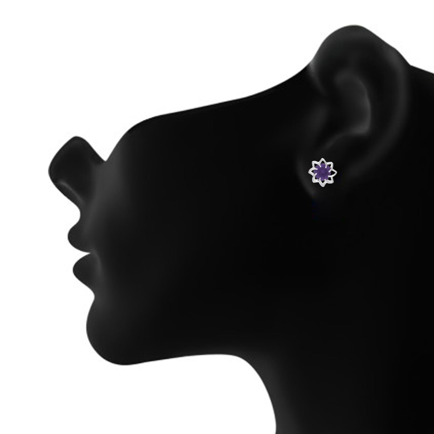 Red colour Floral Design  Stud Earrings for Girls and Women