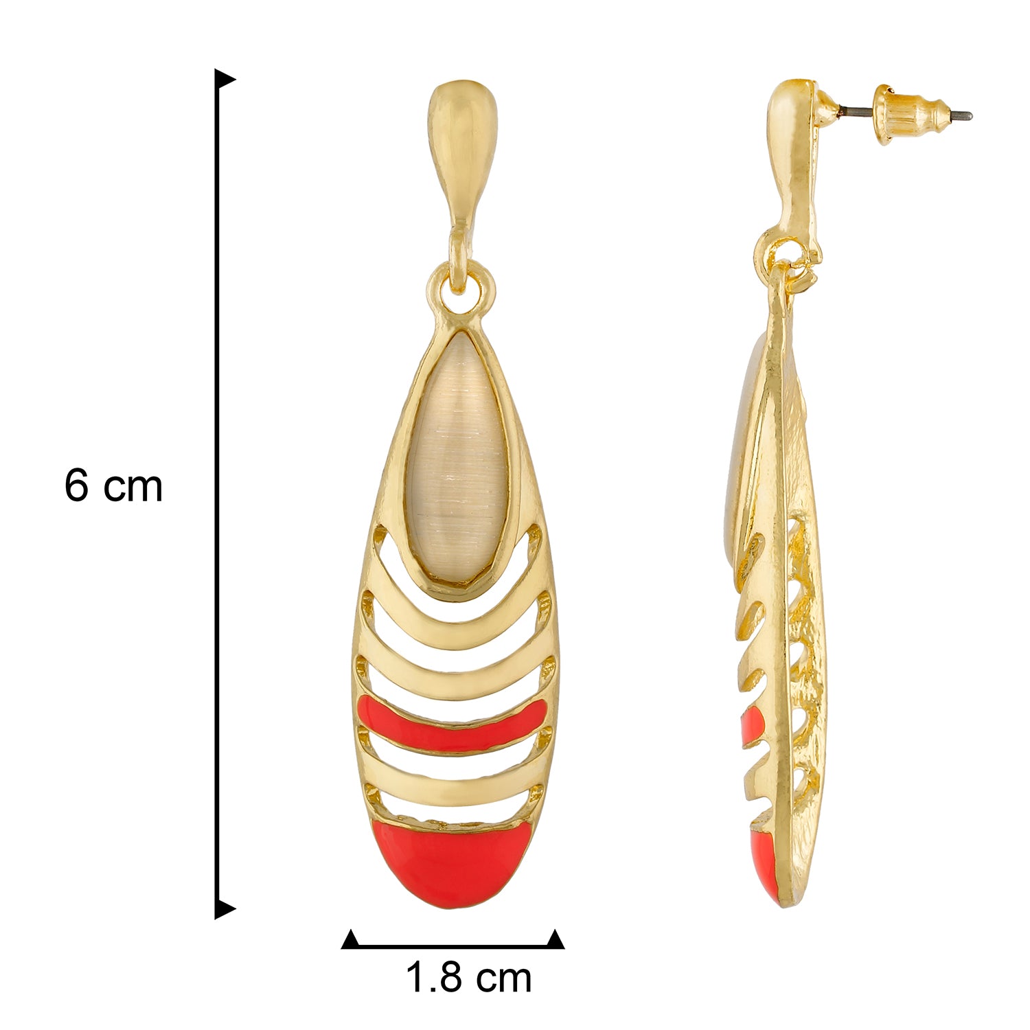 Trendy Pink and Gold Colour Drop Shape Earring for Girls and Women
