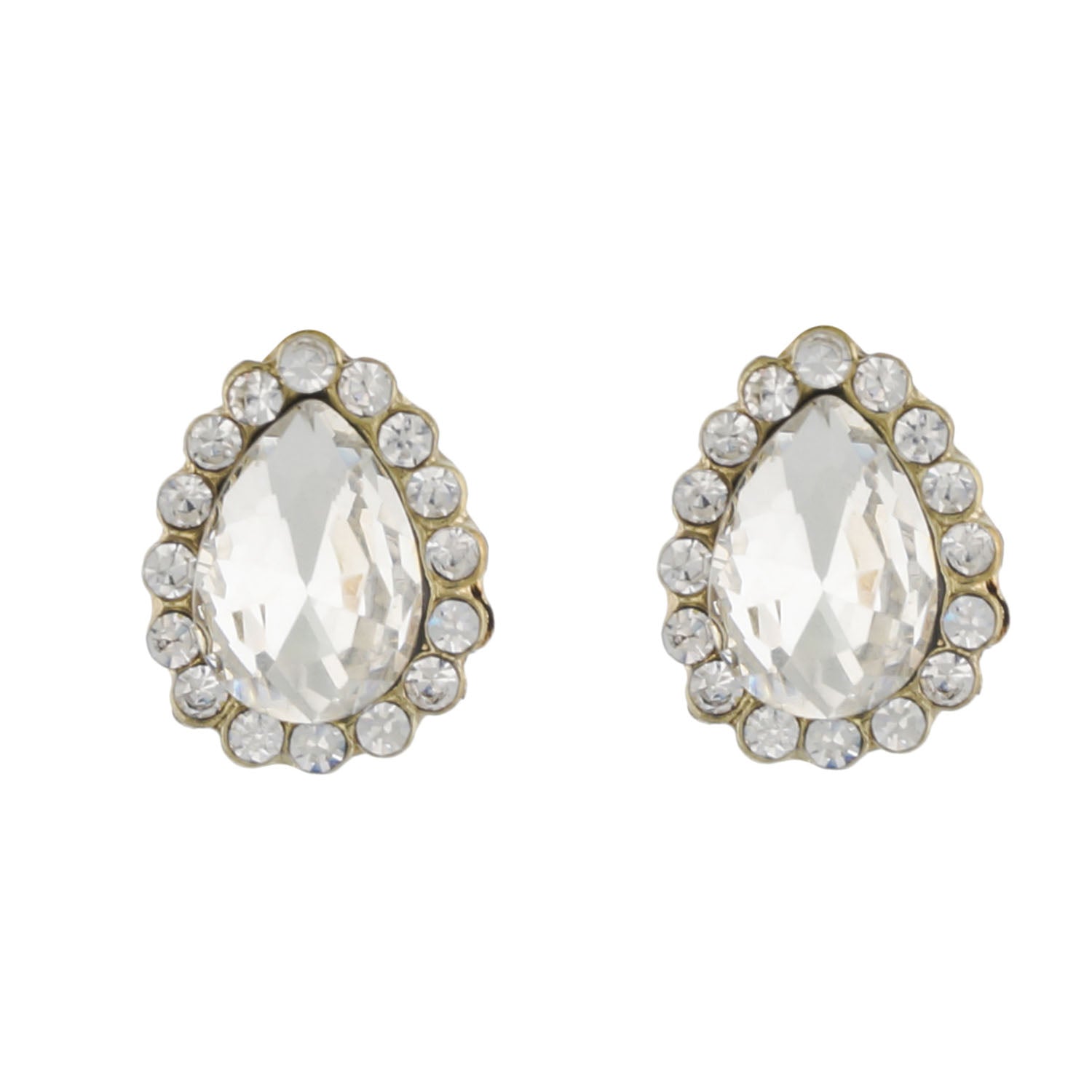 White Colour Drop Shape Ear  Studs for Girls and Womens