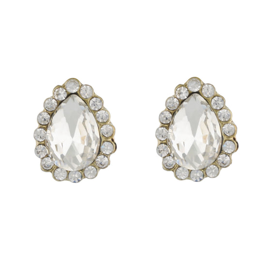 White Colour Drop Shape Ear  Studs for Girls and Womens