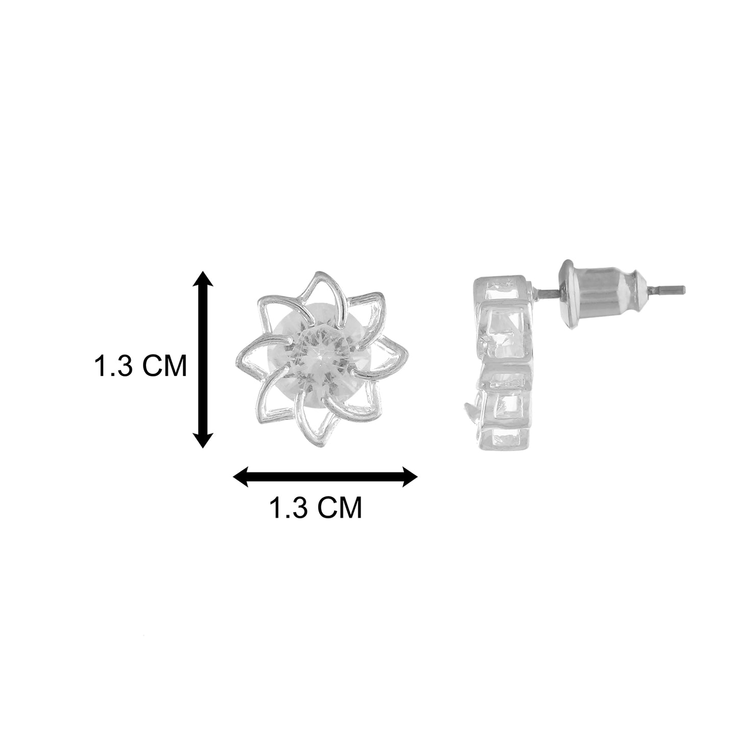 White colour Floral Design Stud Earrings for Girls and Women