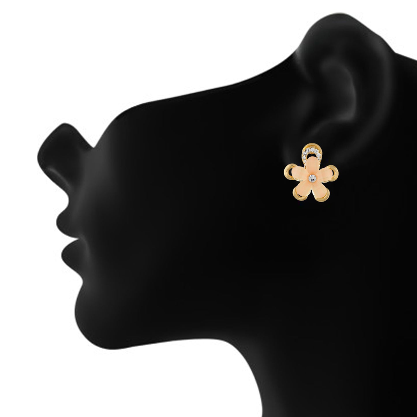 Fashionable Beige and Gold Colour Floral Design Earring for Girls and Women