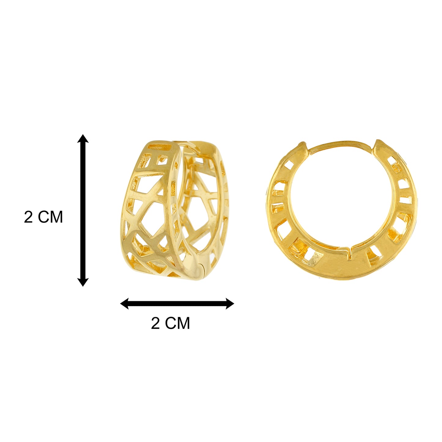 Gold colour Round design Hoop for girls and women