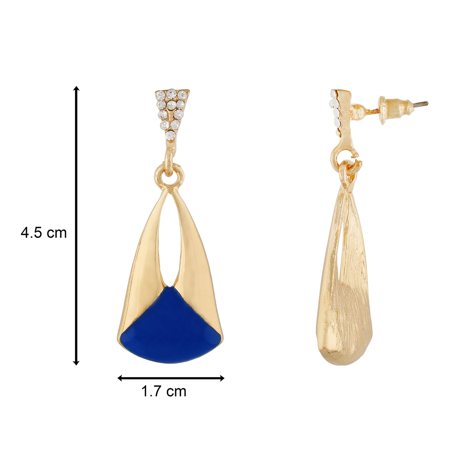Classy Blue and Gold Colour Drop Shape Earring for Girls and Women