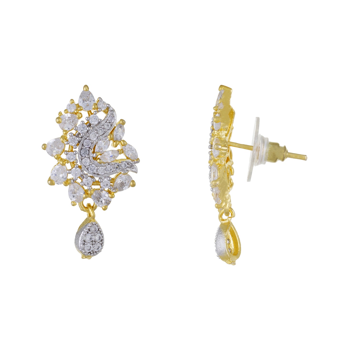 Ethnic Gold Plated CZ Copper Pendant Set for Ladies and Girls