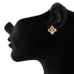 Stylish White and Gold Colour Floral Shape Alloy Clip On Earrings for Girls with on Pierced Ears