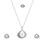 Silver Matinee  Pendant Set  With Hangings & Ring For Girls and Women