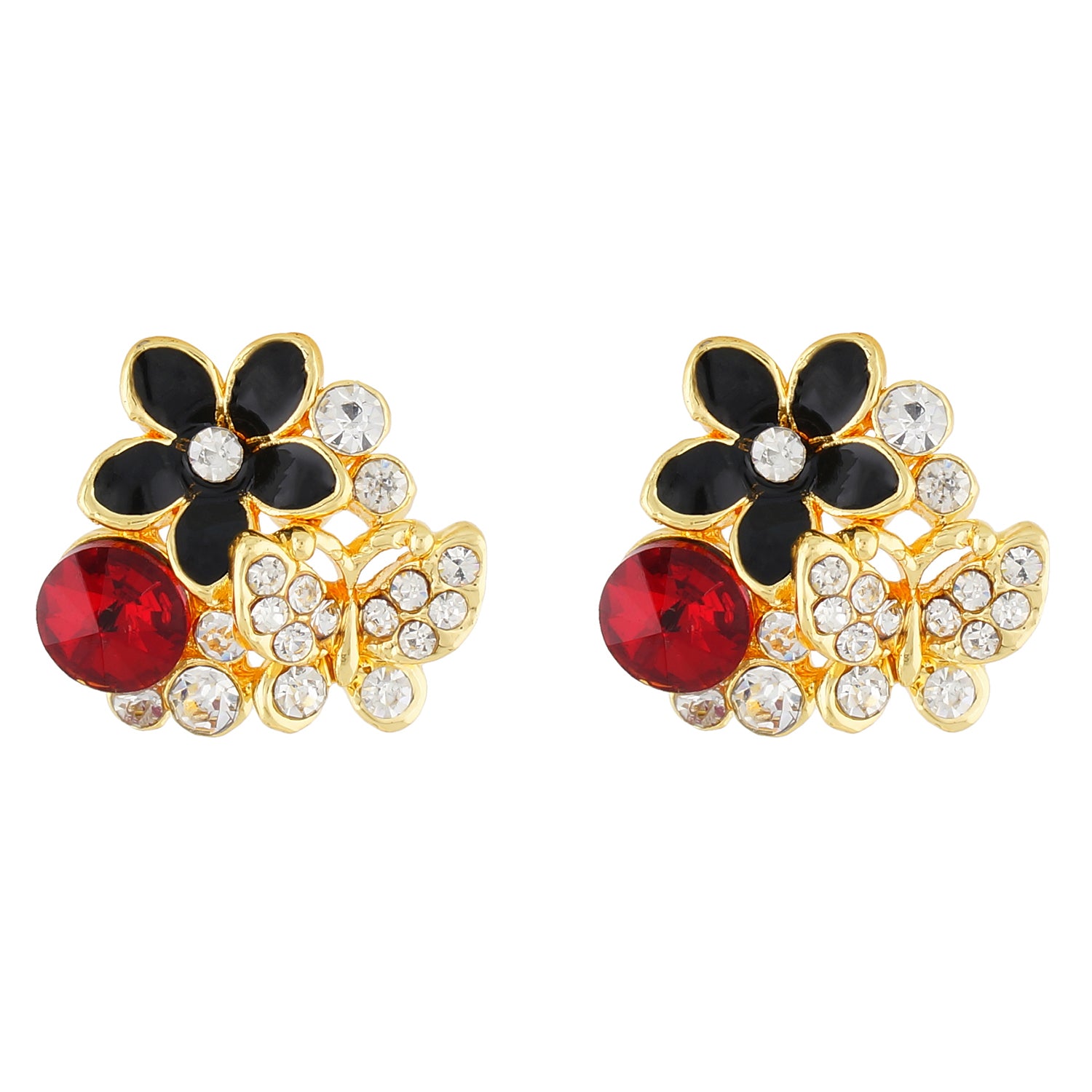 Smart Multi Colour Floral Design Studded Earring for Girls and Women
