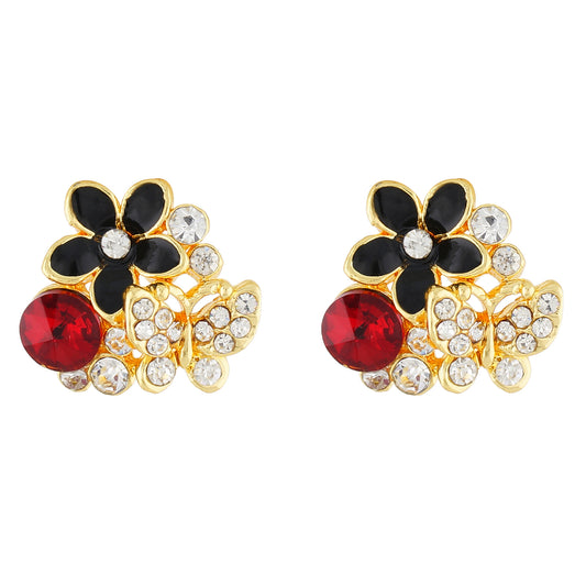 Smart Multi Colour Floral Design Studded Earring for Girls and Women