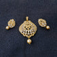 Ethnic Gold Plated CZ Copper Pendant Set for Ladies and Girls