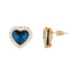 Blue Colour Heart Shape Ear  Studs for Girls and Womens