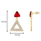 Incredible Red and Gold Colour Triangular Design Earring for Girls and Women