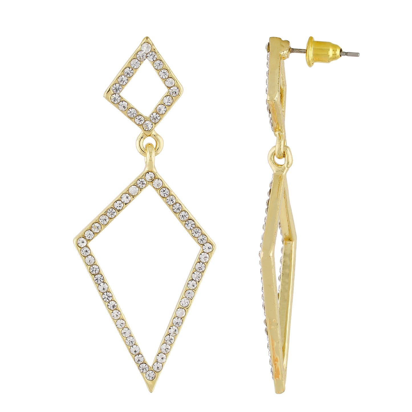 Dazzling Gold Colour Geometrical Design Earring for Girls and Women