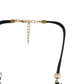  Black and Gold Coloured stones studded Floral Necklace For Girls and Women