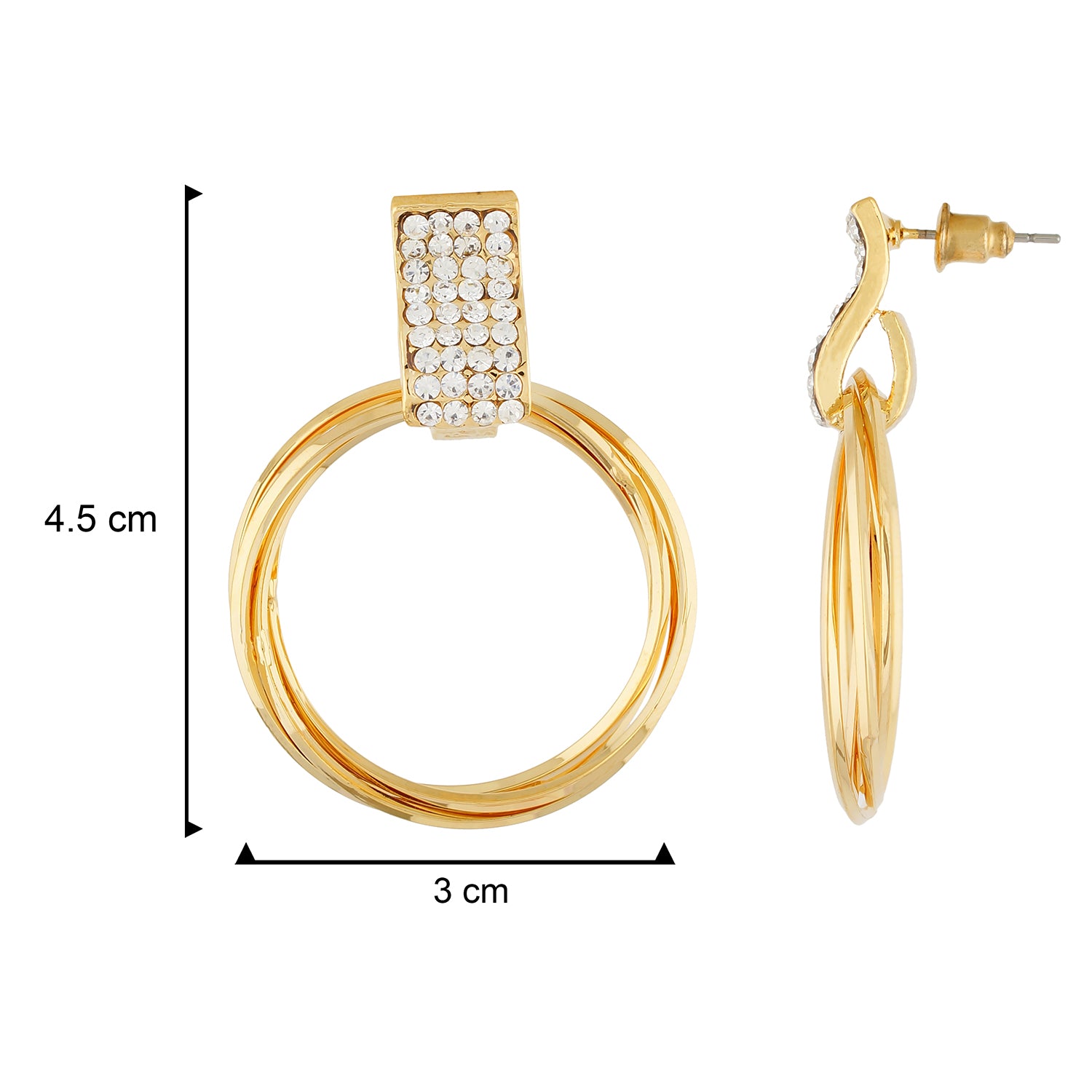 Classy Gold Colour Round Ring Design Earring for Girls and Women