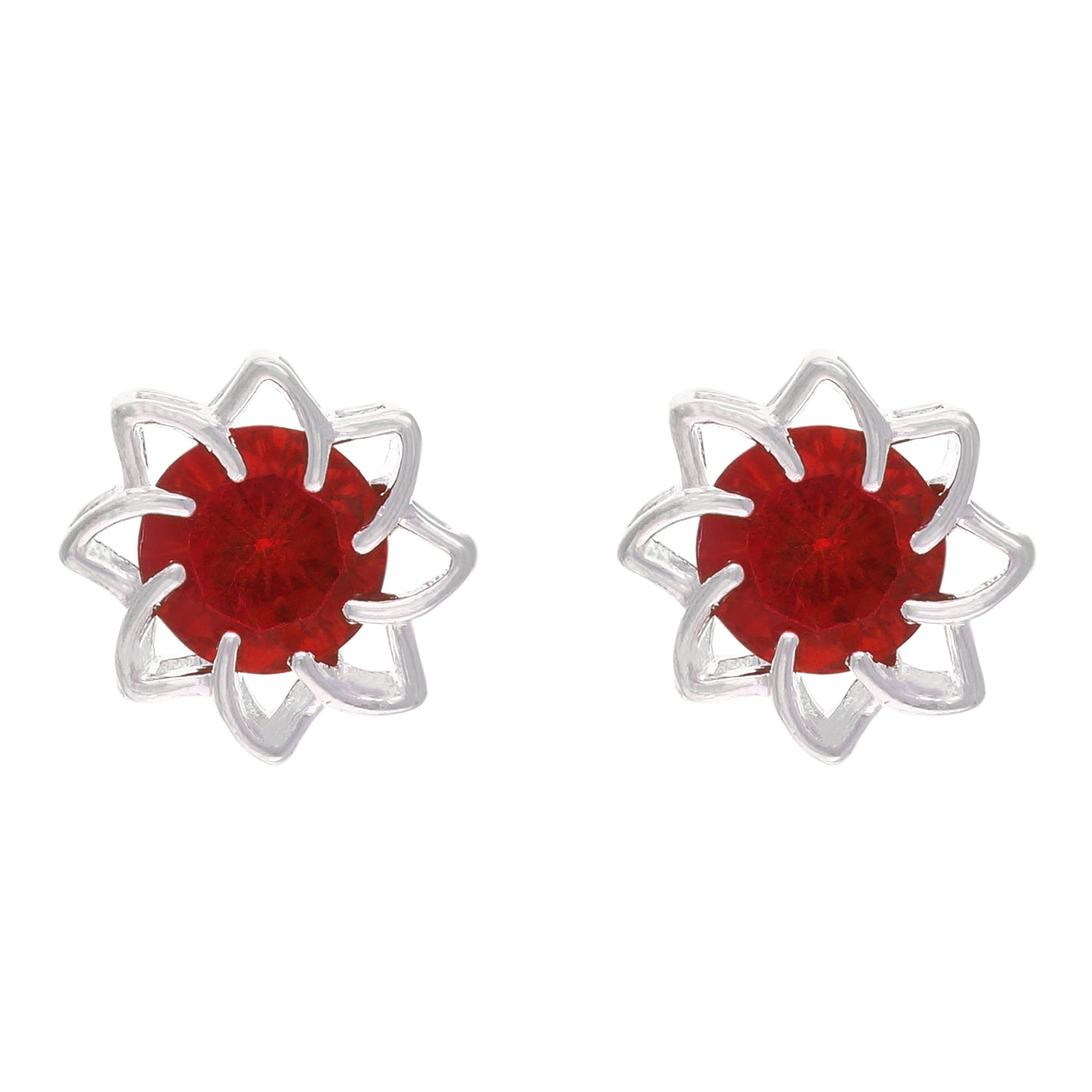 Purple colour Floral Design  Stud Earrings for Girls and Women