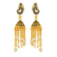Gold plated Pearl Mayur Stud Jhumki Earrings Fashion Imitaion Jewelry for Girls and Women