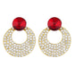 Red and Gold Colour Round Shape Ear Bali for Girls and Womens