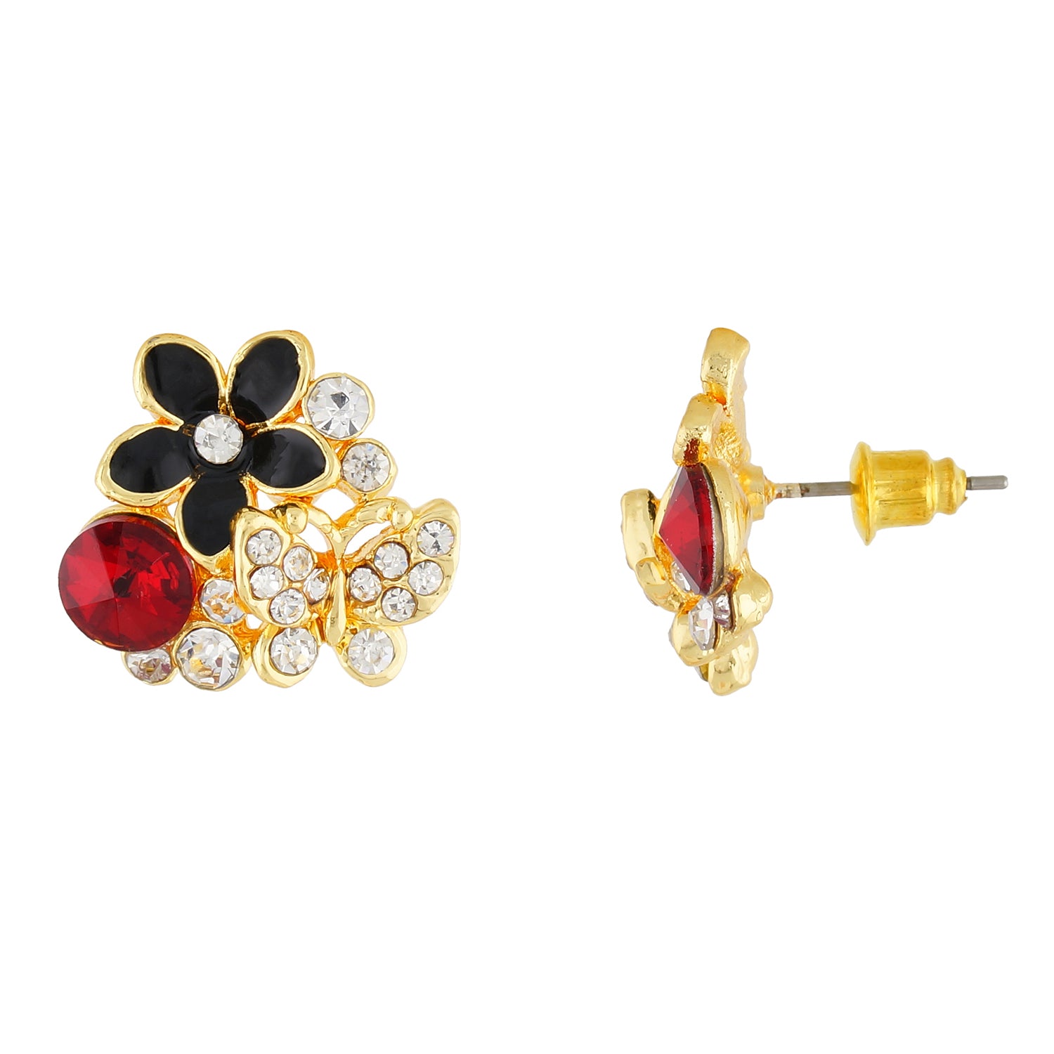 Smart Multi Colour Floral Design Studded Earring for Girls and Women