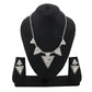 White Colour Triangular Necklace and Earrings for Girls and Women