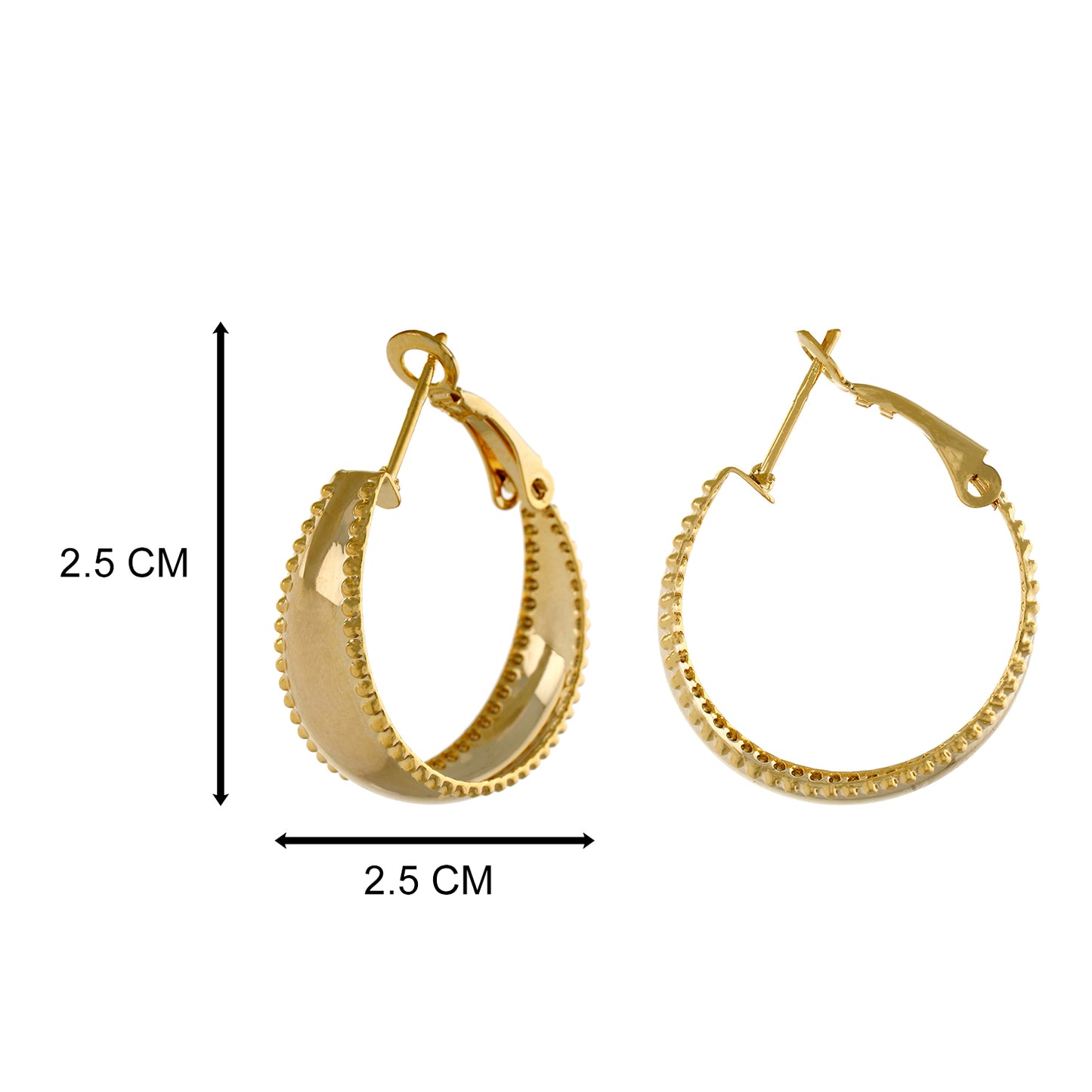 Gold colour Round Design Hoop Earrings for Girls and Women