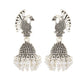 Silver plated Pearl Mayur Stud Jhumki Earrings Fashion Imitaion Jewelry for Girls and Women