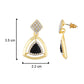 Incredible Black and Gold Colour Triangular Design Earring for Girls and Women