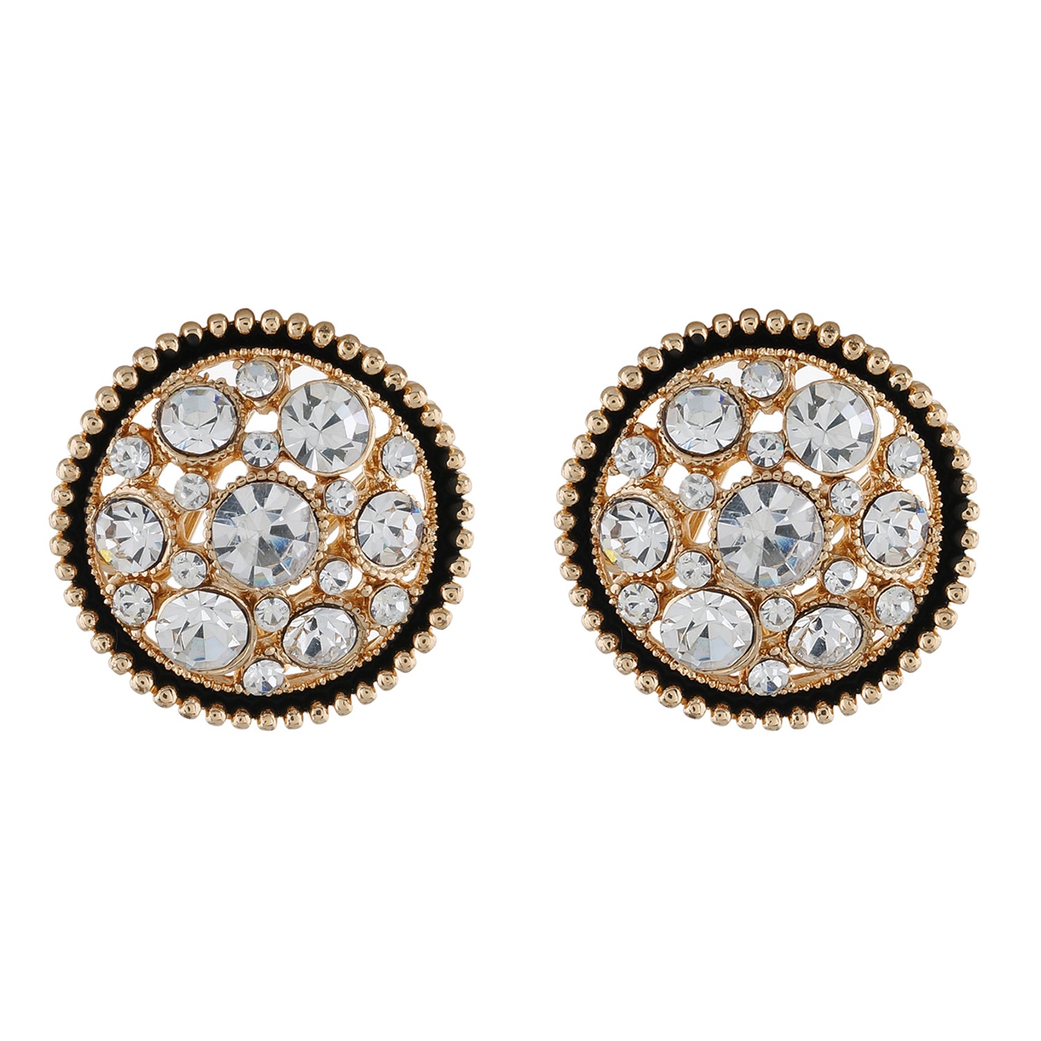 Gold colour Round Design Stud Earrings for Girls and Women