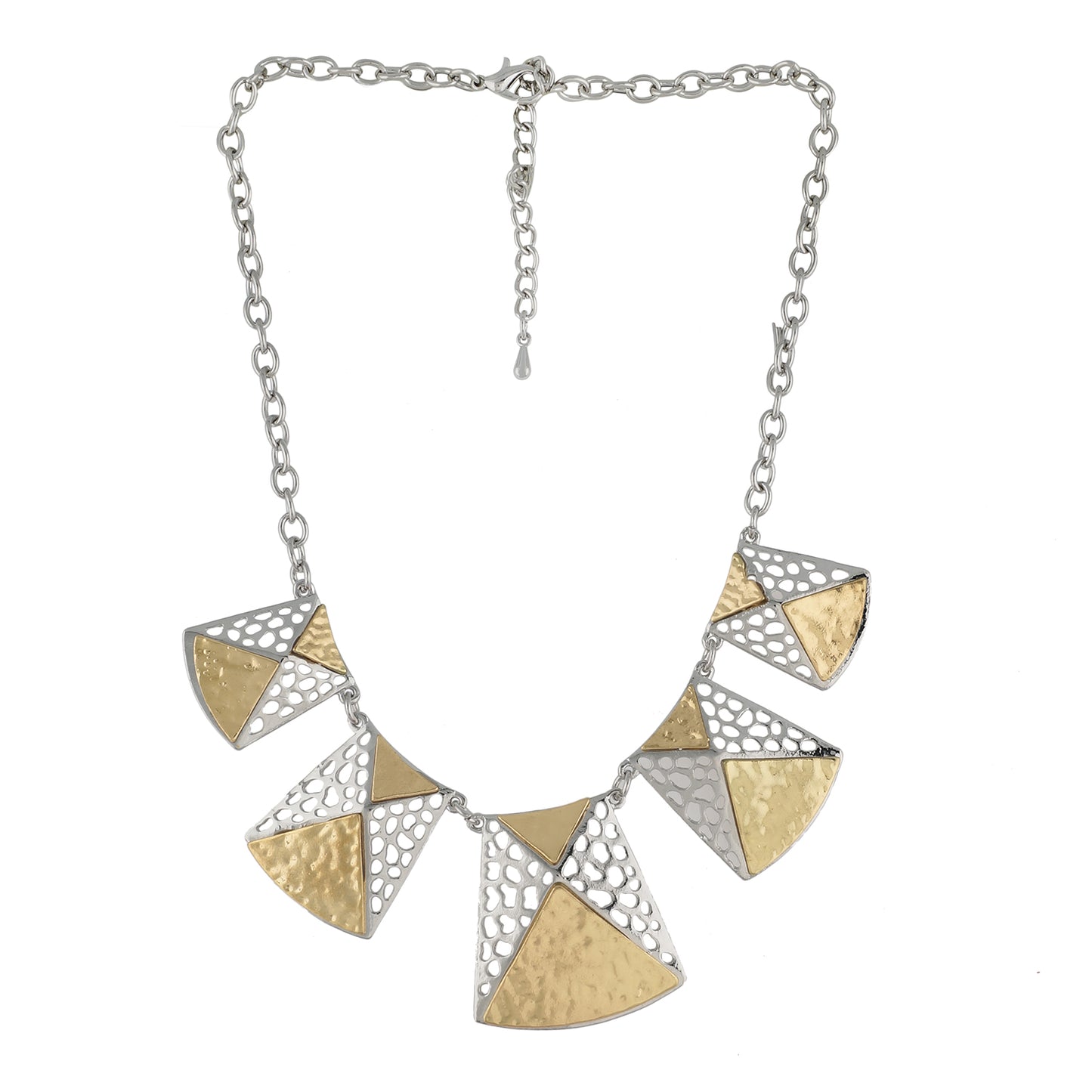 Gold Colour Geometrical Necklace and Earrings for Girls and Women