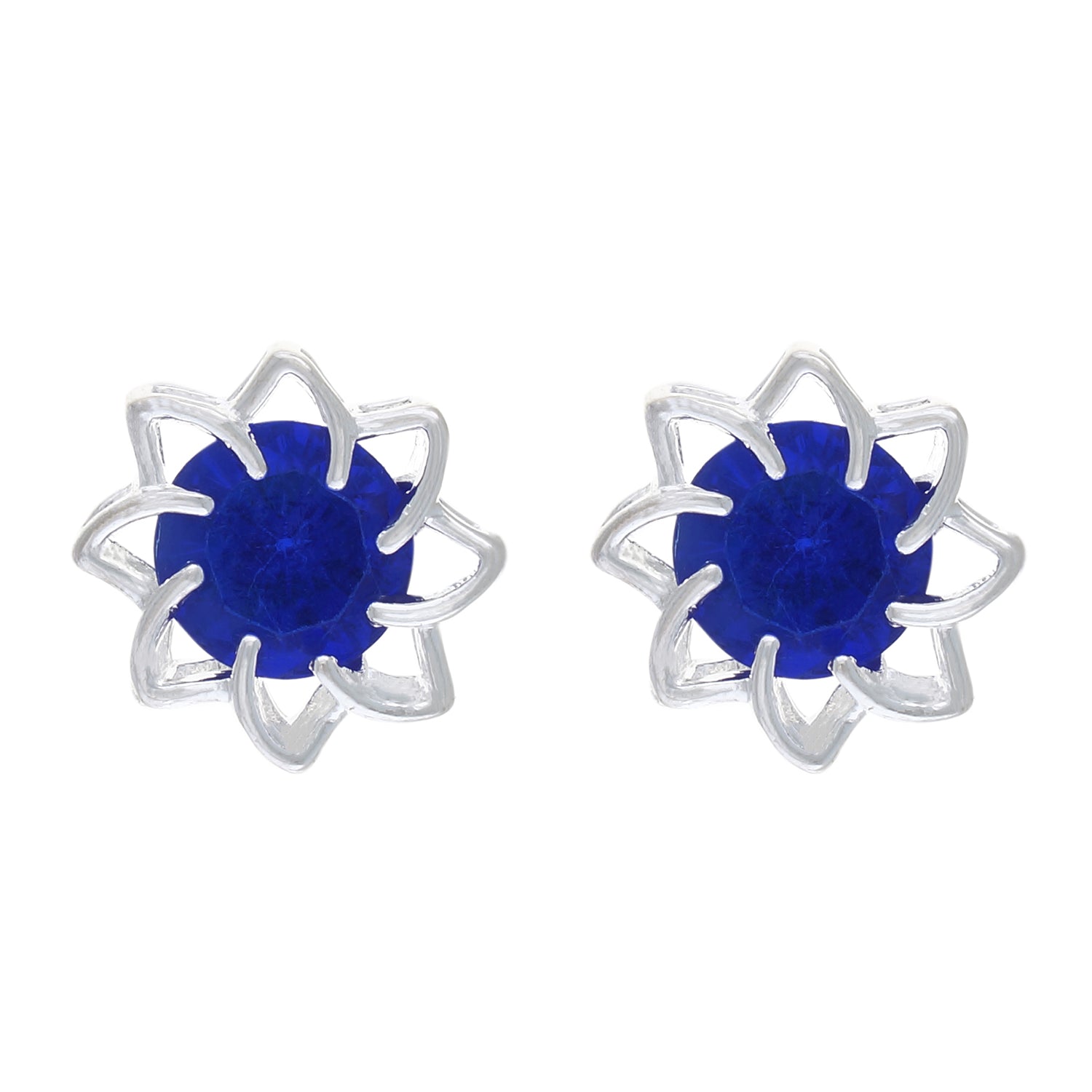 Blue colour Floral Design  Stud Earrings for Girls and Women